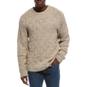 Slate & Stone Mens  Heavy Basket Weave Wool-Blend Sweater, Brown
